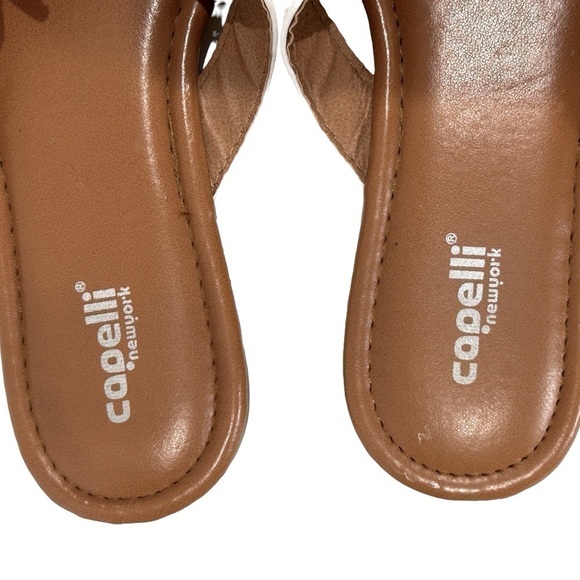 Capelli New York Women’s Thong White/Rhinestone Flower Sandal Size-6 GUC - Picture 6 of 7